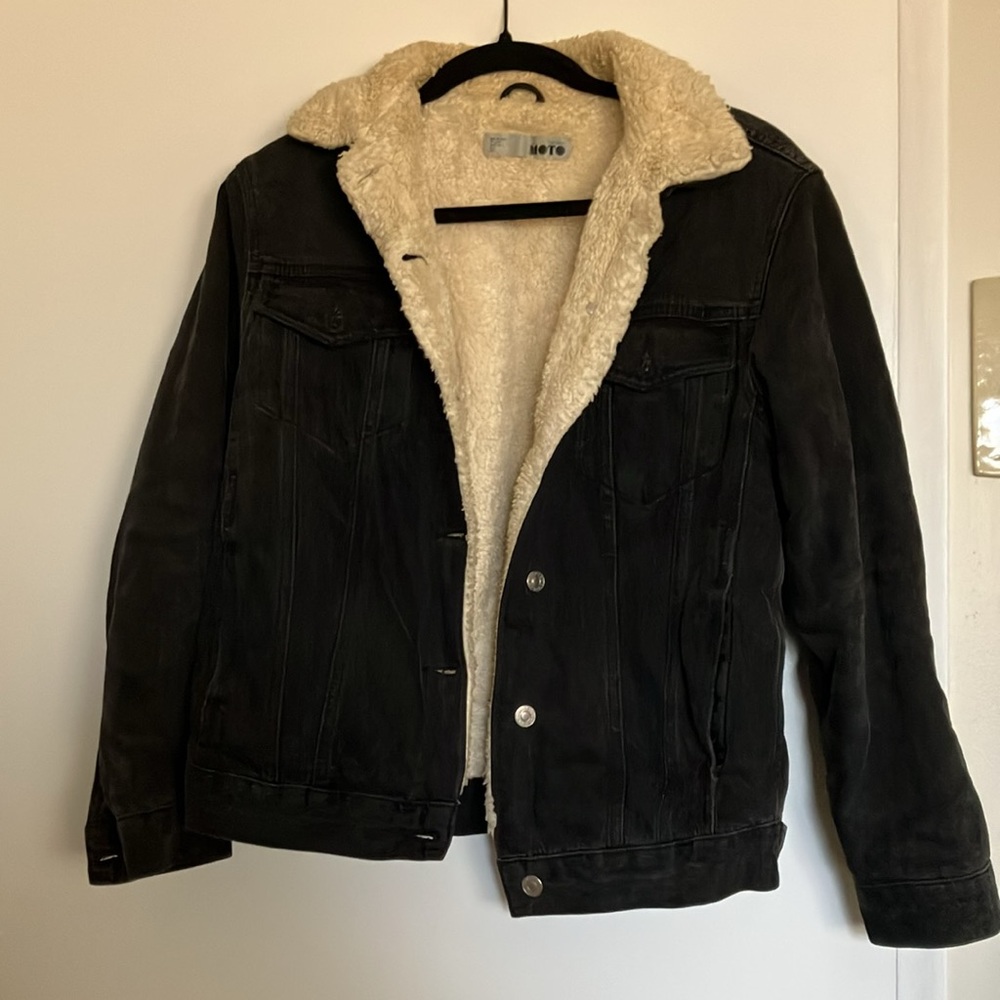 TOPSHOP SHERPA LINED DENIM JACKET